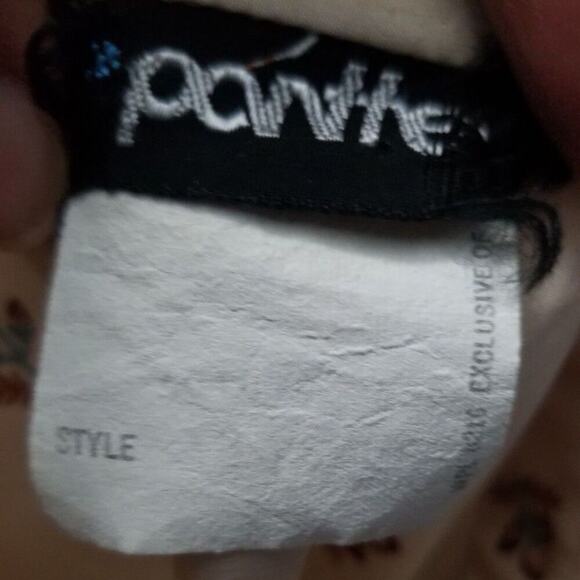 70s Vintage Beige Button Up Collar Brown Floral Print Shirt Size Small Medium - Picture 7 of 7